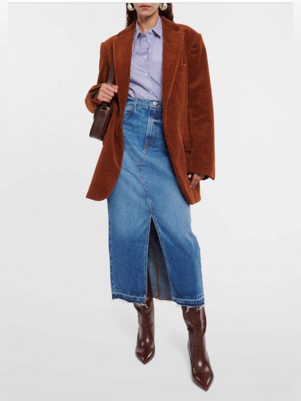NWOT FRAME The Midaxi denim midi skirt in blue